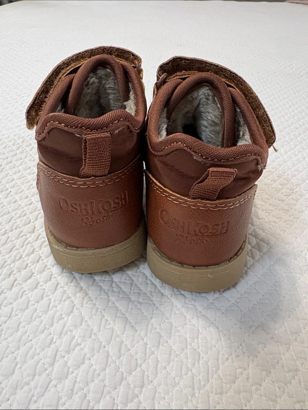 OshKosh B'gosh Brown Kids Faux-Leather Boots with Cozy Lining